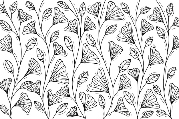 Free vector hand drawn floral outline background