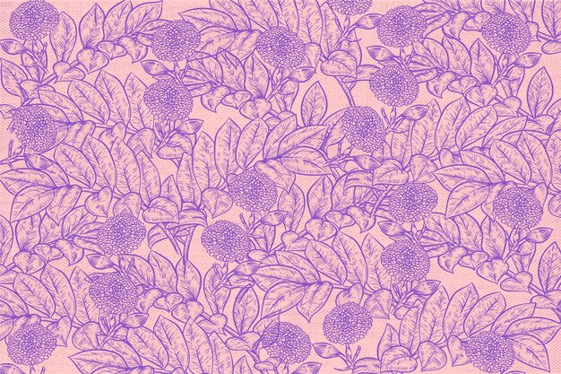 Free vector hand drawn floral outline background