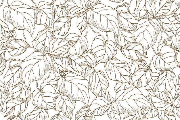 Hand drawn floral outline background