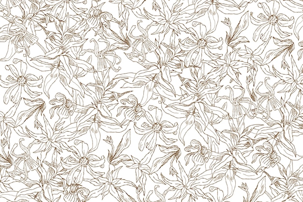 Free vector hand drawn floral outline background