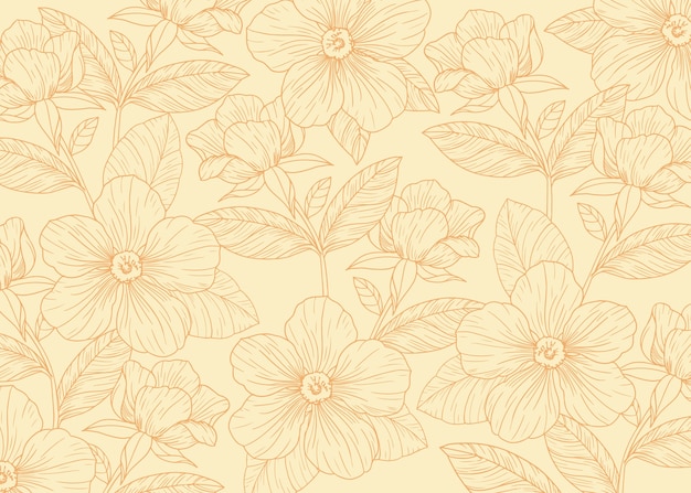 Free vector hand drawn floral outline background