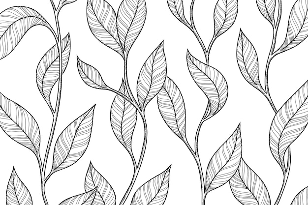 Free vector hand drawn floral outline background