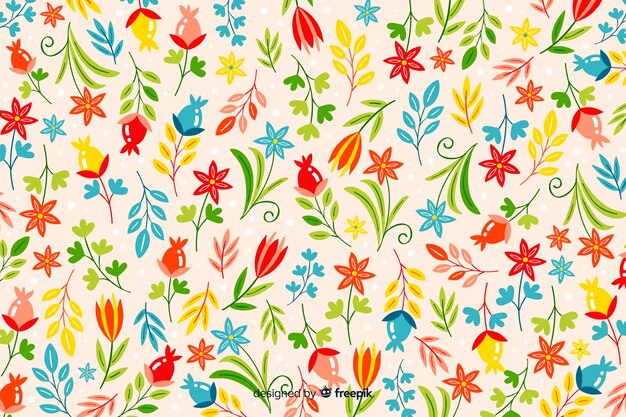 Hand drawn floral pattern background