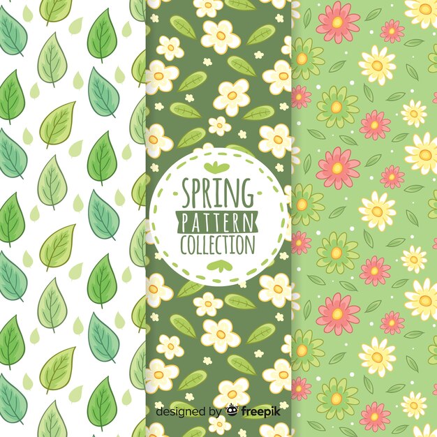 Free Vector hand drawn floral pattern collection