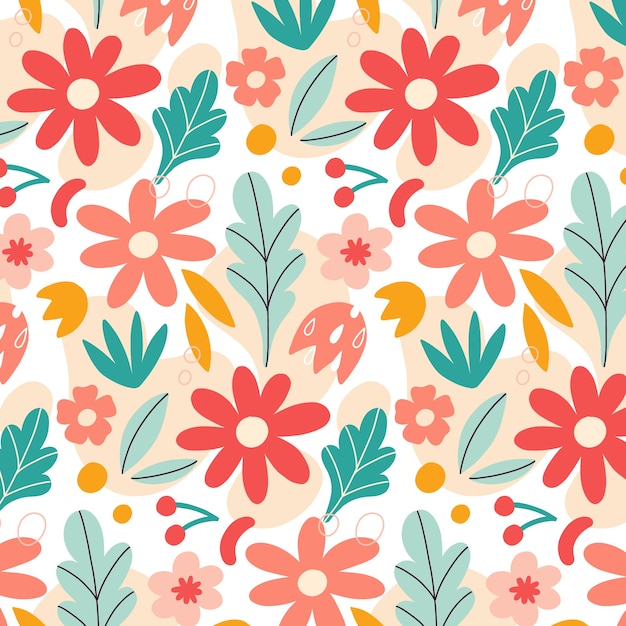 Free vector hand drawn floral pattern design