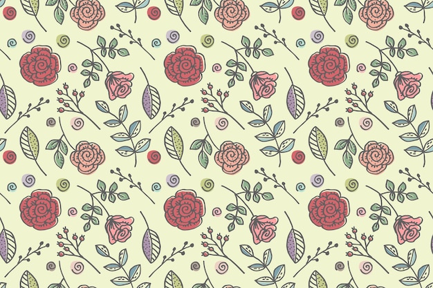 Free vector hand drawn floral pattern design