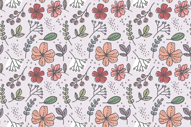 Hand drawn floral pattern design