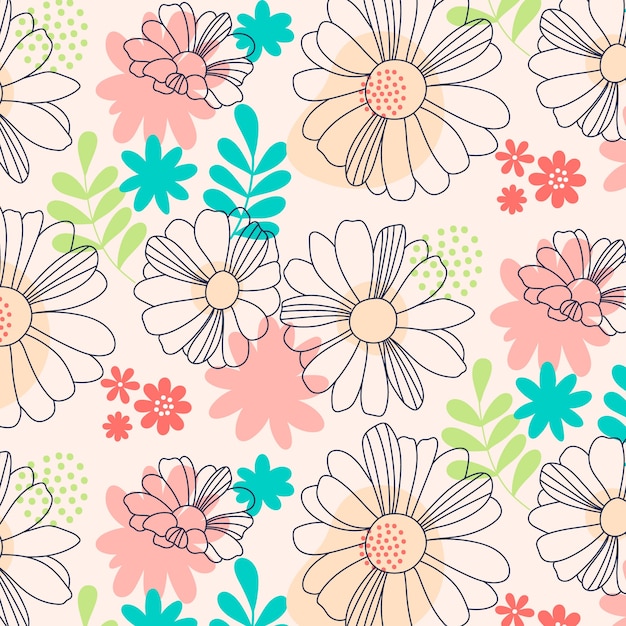 Hand drawn floral pattern design