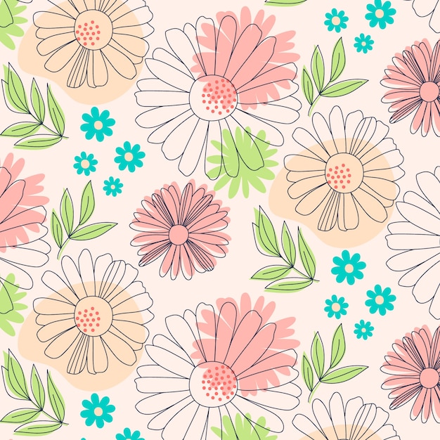 Hand drawn floral pattern design