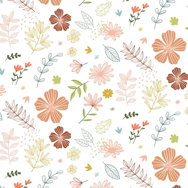 Hand drawn floral pattern design