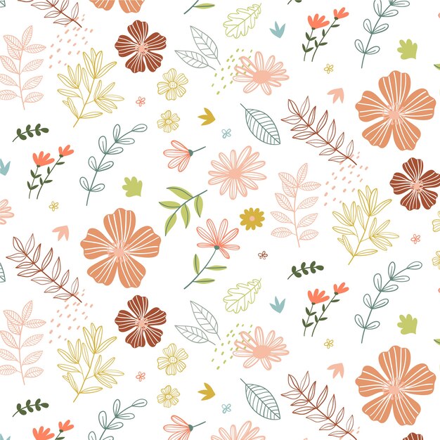 Hand drawn floral pattern design