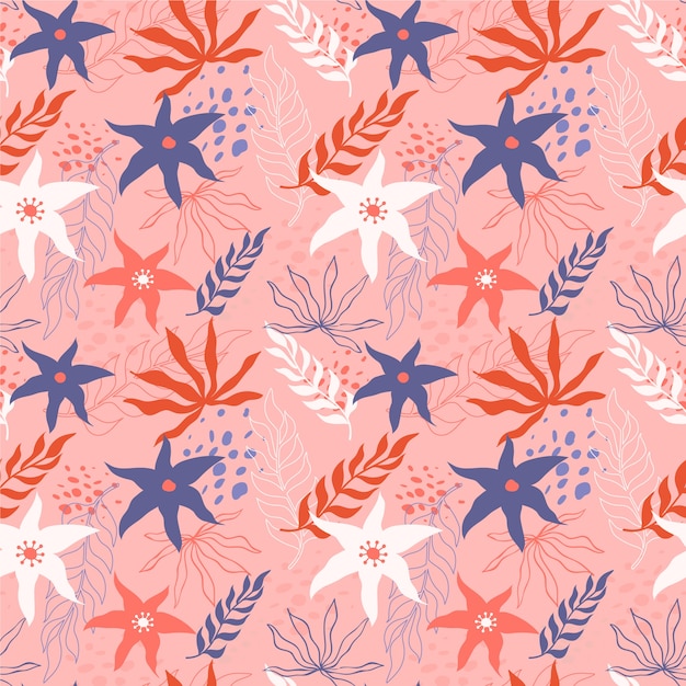 Free vector hand drawn floral pattern design