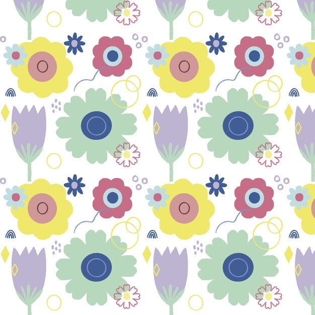 Hand drawn floral pattern design