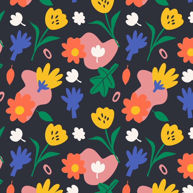 Hand drawn floral pattern design