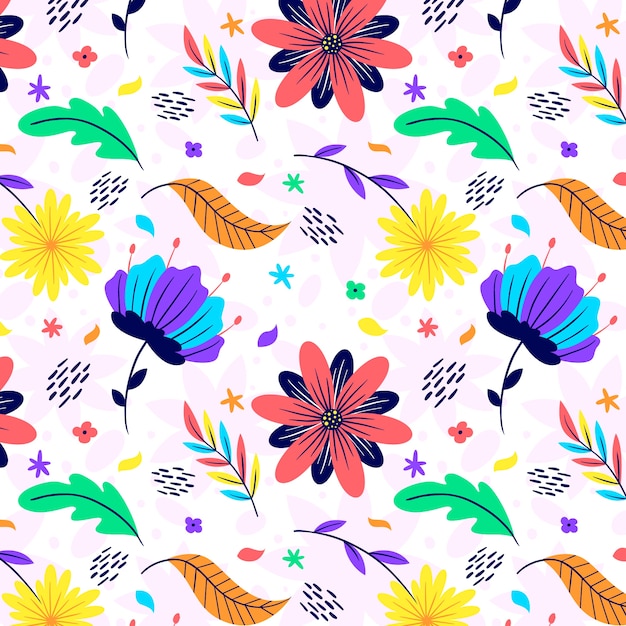 손으로 그린된 꽃 패턴 디자인