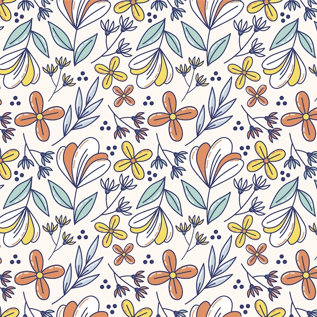 Free vector hand drawn floral pattern design
