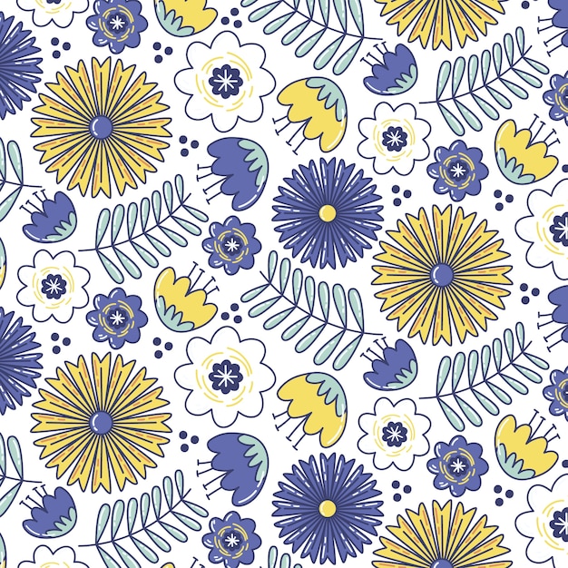 Free vector hand drawn floral pattern design