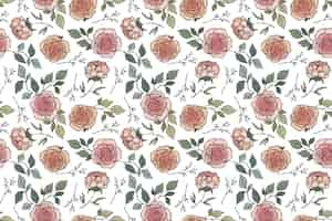 Free vector hand drawn floral pattern in peach tones