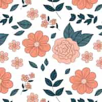 Free vector hand drawn floral pattern in peach tones