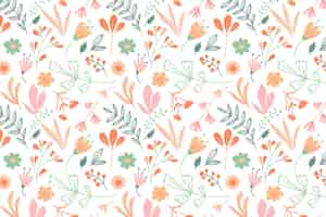 Free vector hand drawn floral pattern in peach tones