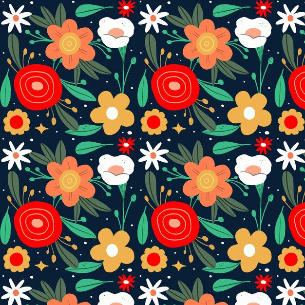 Hand drawn floral pattern