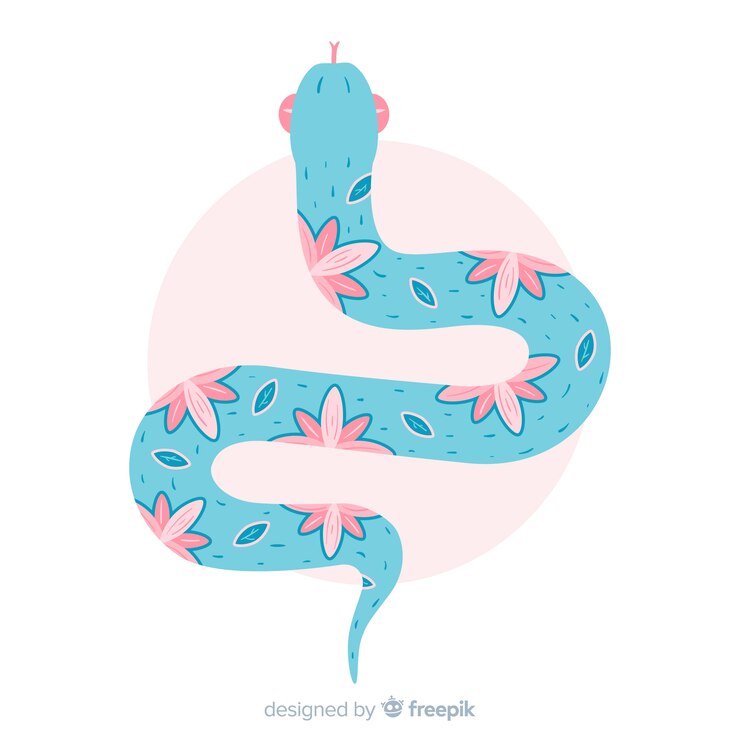 Free Vector hand drawn floral snake background