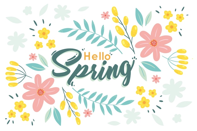 Free vector hand drawn floral spring background