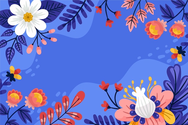 Бесплатное векторное изображение Ручной обращается цветочный весенний фон