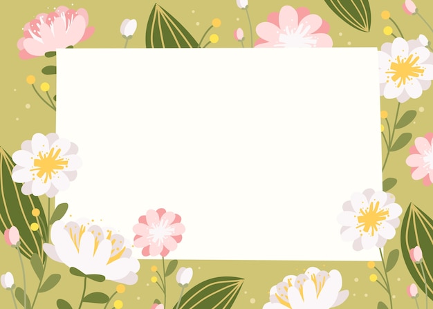 Hand drawn floral spring background