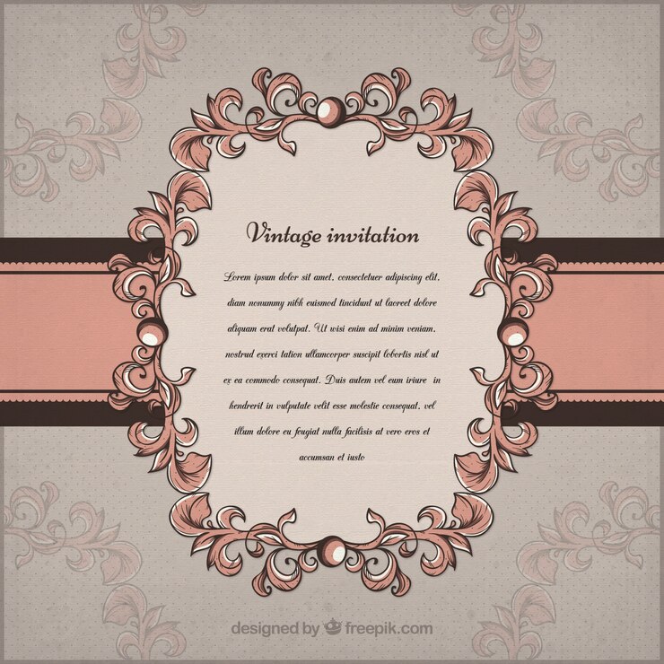 मुफ़्त वेक्टर hand drawn floral vintage invitation