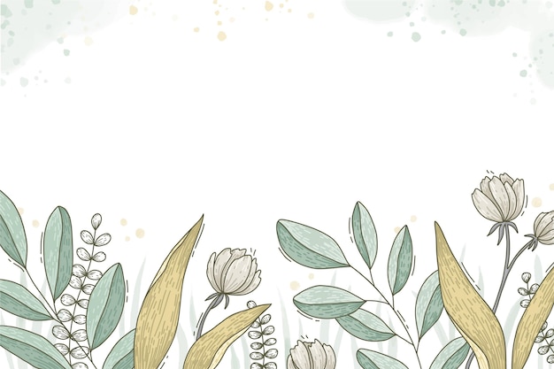 Hand drawn floral wallpaper