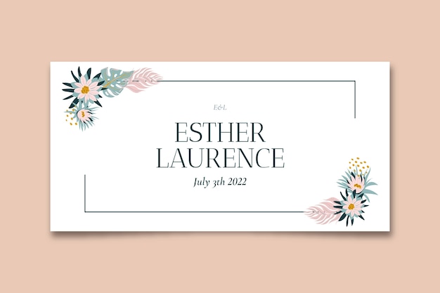 Hand drawn floral wedding blog header