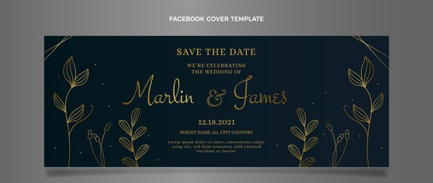 hand drawn floral wedding facebook cover