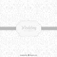 Free vector hand drawn floral wedding pattern in grey color