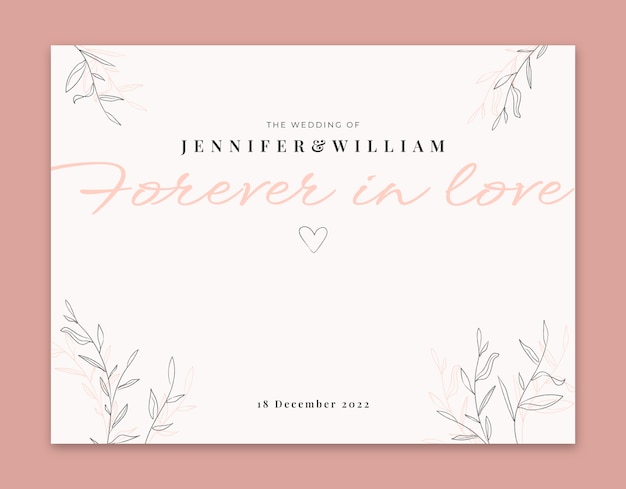 Hand drawn floral wedding photocall template