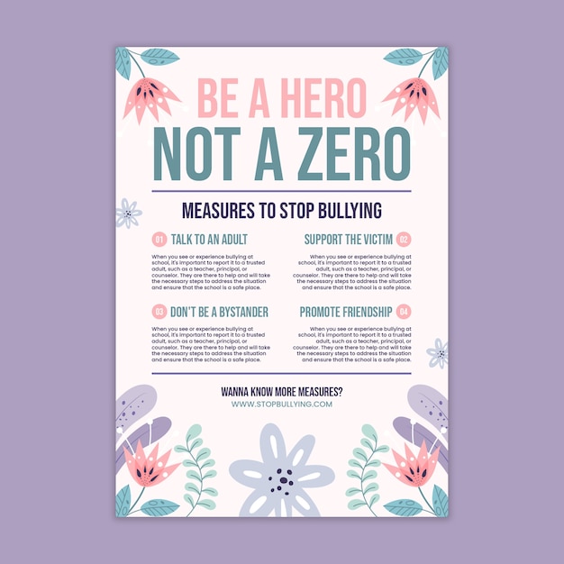 Free vector hand drawn floral words matter: anti bullying poster