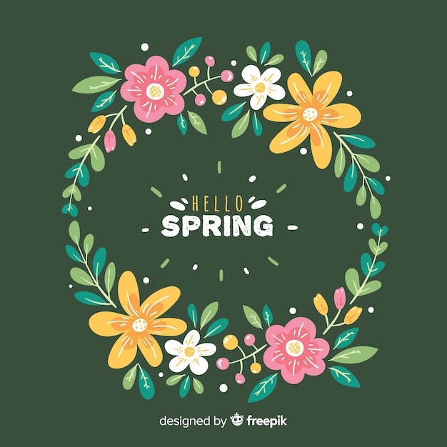 Free vector hand drawn floral wreath background