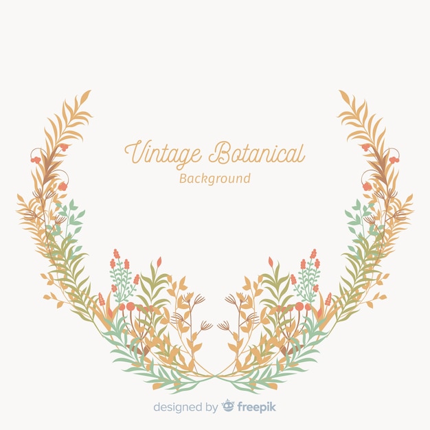 Hand drawn floral wreath background