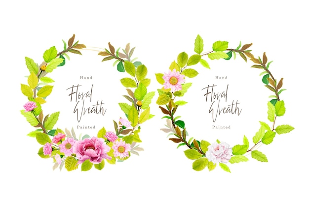 hand drawn floral wreath illustration design