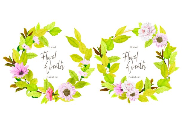 Hand drawn floral wreath illustration design