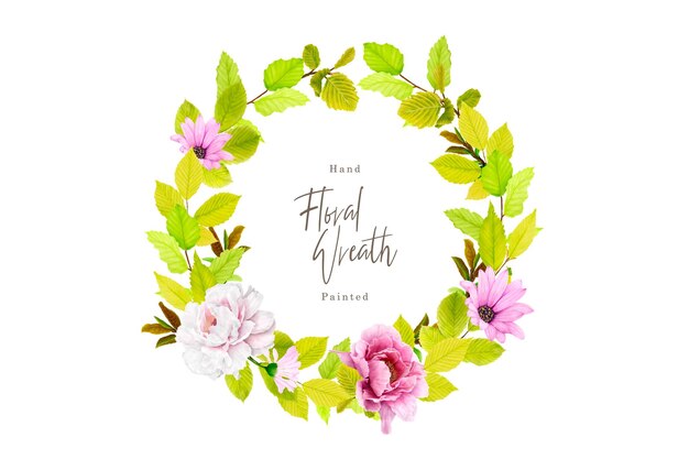 hand drawn floral wreath illustration design