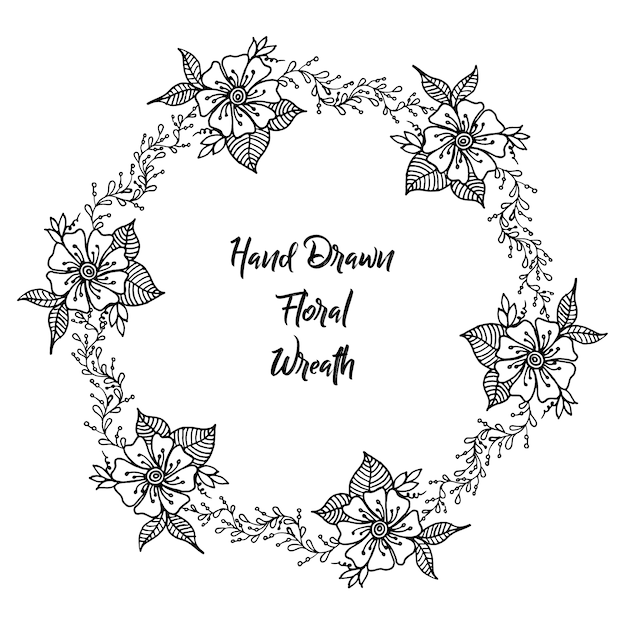 Hand drawn floral wreath