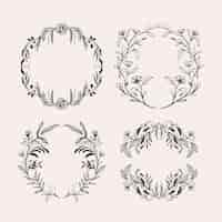 Free vector hand drawn floral wreaths collection