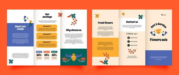 hand drawn florist job brochure template