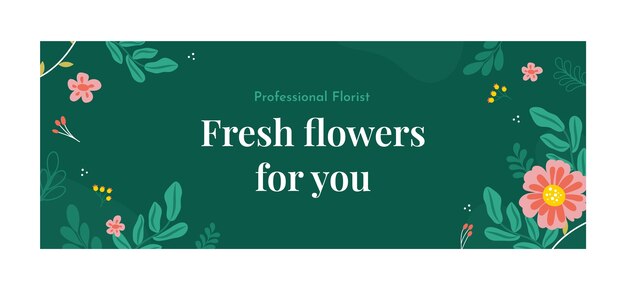 손으로 그린 꽃집 직업 페이스 북 커버
