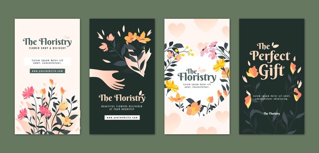 Free vector hand drawn florist job instagram stories