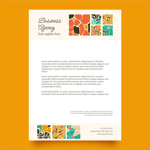 Hand drawn florist job letterhead