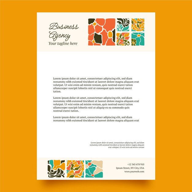 hand drawn florist job letterhead