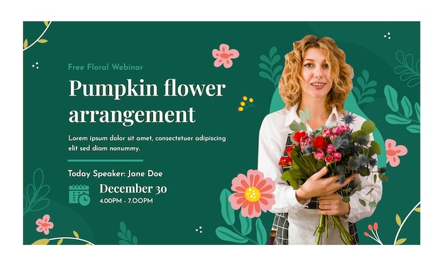 Free vector hand drawn florist job webinar