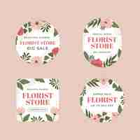 Free vector hand drawn florist store labels